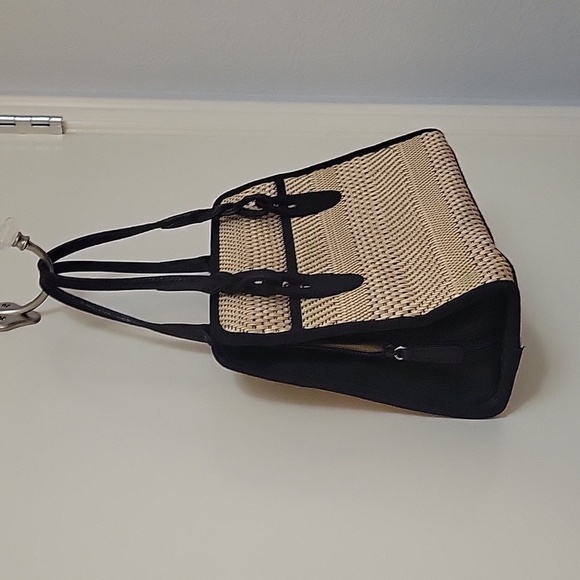 VTG MARLO Wicker Three Compartment Satchel Tote Bag - Picture 4 of 6